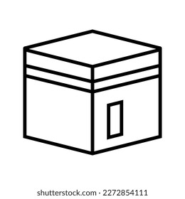 kabah icon with simple thin line style use for islamic event, web, print or pictogram assets. ilustration of hajj, umrah, ramadan kareem, ied mubarak 