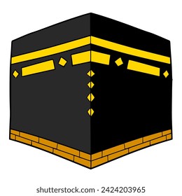 Dibujo de Ka'bah, vector aislado a mano