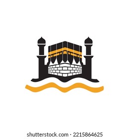 Ka'bah Islamic Hajj vector logo design