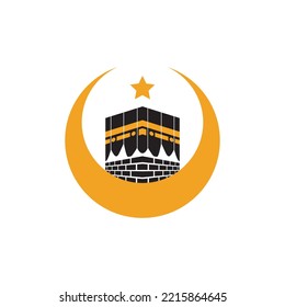 Ka'bah Islamic Hajj vector logo design