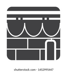 kabah - mecca icon with simple thin line style use for islamic event, web, print or pictogram assets. ilustration of hajj, umrah, ramadan kareem, ied mubarak - line vector.
