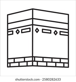 Ka'bah stock icon outline vector