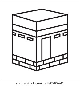 Ka'bah stock icon outline vector