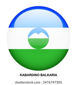 KABARDINO BALKARIA flag button on white background