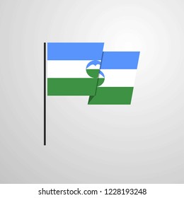 Kabardino Balkaria waving Flag design vector