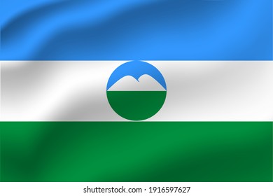 Kabardino-Balkaria waving flag vector editable