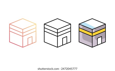 Kabba icon design with white background stock illustration