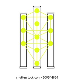 The Kabbalah Tree of Life vector icon symbol design. Illustration isolated on white background. Simplified sign. Main glyph of the Qabalists.

