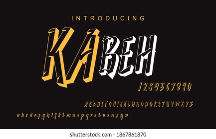 Kabeh font. Elegant alphabet letters font and number. Lettering Minimal Fashion Designs. Typography fonts regular uppercase and lowercase. vector illustration