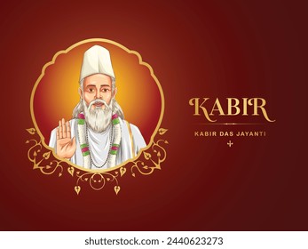 Kabir Das Jayanti. Kabir Das Jayanti Greeting design template. Kabir Das Vector illustration.