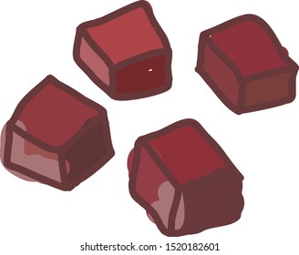 Kabobs, Illustration, Vektorgrafik auf weißem Hintergrund.
