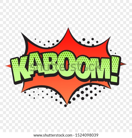 Kaboom comic style word isolated on transparent background