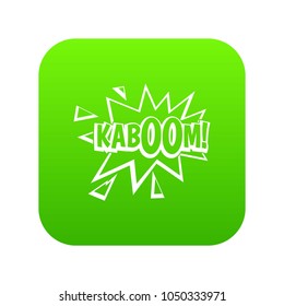 Kaboom, explosion icon digital green for any design isolated on white vector illustration