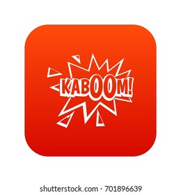 Kaboom, explosion icon digital red for any design isolated on white vector illustration