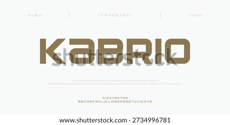 Kabrio, Creative digital minimal modern alphabet fonts. Typography minimalist urban digital fashion future creative logo font. vector illustration
