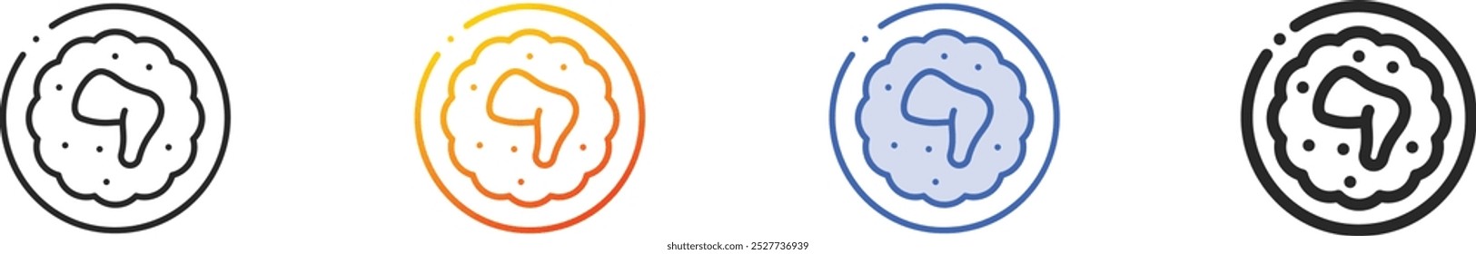 icono de kabsa. Diseño lineal delgado, degradado, trazo azul y estilo atrevido aislado sobre fondo blanco