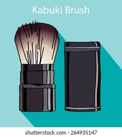 kabuki brush. vector illustration style flet