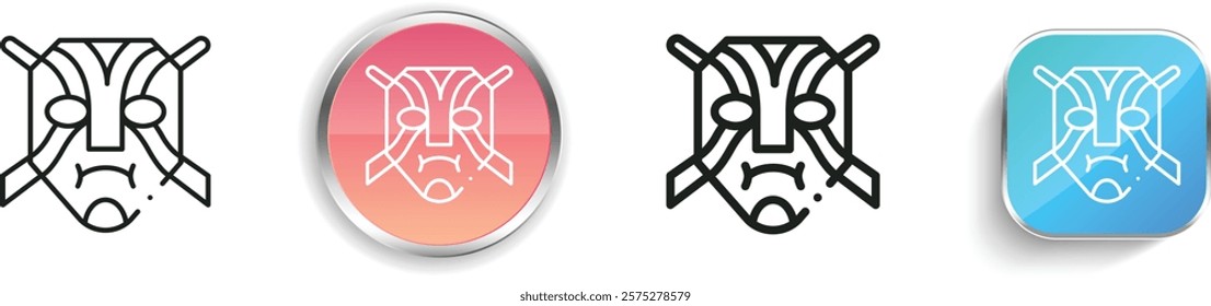 kabuki icon. Thin Linear, Regular and Button Style Design Isolated On White Background