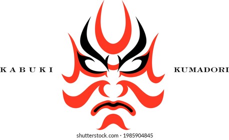 Kabuki Makeup, Vector Of Kumadori Pattern Graphics