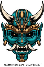 kabuki mask illustration with premium quality stock vector
