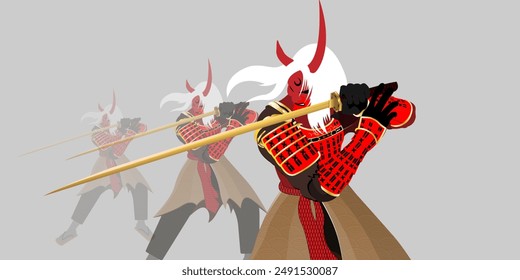 Kabuki picture, cool and brutal, vector illustration EPS10