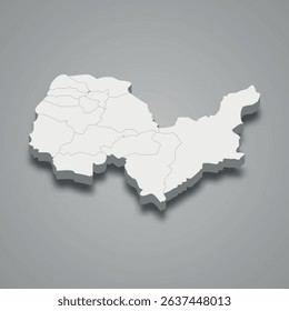 Kabul 3d isometric map is a region of Afghanistan, vector illustration