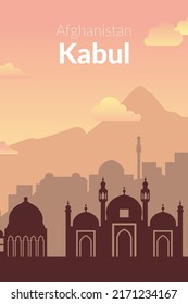 Kabul, Afghanistan famous city view poster.