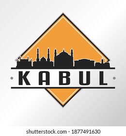Kabul, Afghanistan Skyline Logo. Adventure Landscape Design Vector City Illustration.
