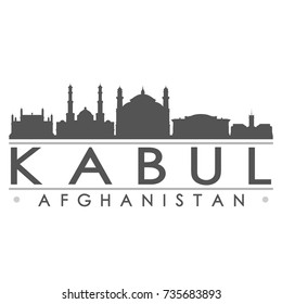 Kabul Afghanistan Skyline Silhouette Design City Vector Art Famous Buildings