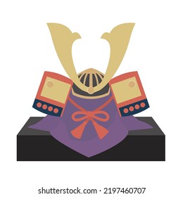 Kabuto Decoration For May Dolls (Japanese Traditional Event), Vector Illustration