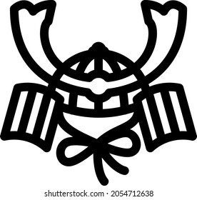 Kabuto line drawing vector illustration