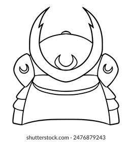 kabuto samurai helmet illustration hand drawn outline isolated vector