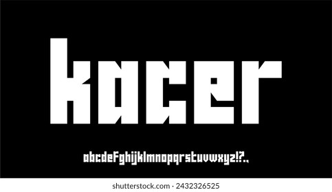 KACER CONDENSED FONT GEOMETRIC TYPEFACE BOLD EDITABLE