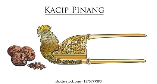 Kacip Pinang is a traditional Malay nutcrackers, pincers for cracking nuts. usually used to crack a nutmeg.
