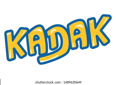 Kadak hindi text translation - hard. Vector cartoon illustration. Isolated on white background.