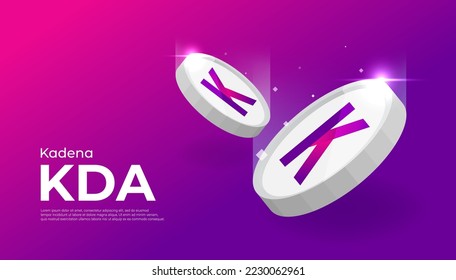 Kadena (KDA) coin cryptocurrency concept banner.