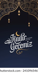 Kadir gecemiz mübarek olsun. Translation: God Bless magnitude night, Muslim Holiday