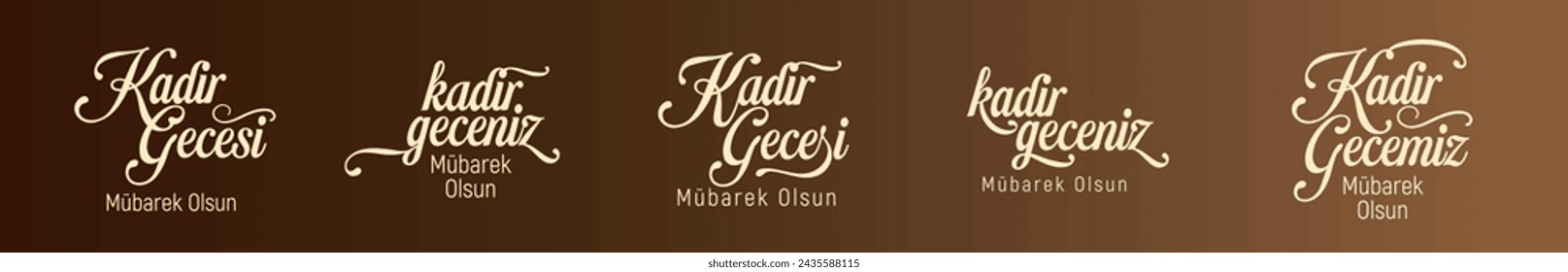 Kadir Gecesi. Kadir gecemiz. Kadir geceniz mübarek olsun.
turkish islamic typography. Translation: Happy night of power and be blessed