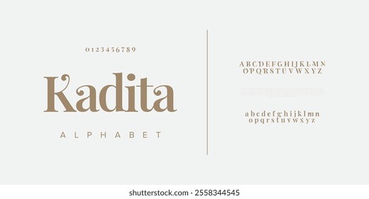 Kadita typography beauty fashion elegant minimalist serif italic fonts decorative wedding vintage retro logos. Minimal luxury font alphabet logo. Vector illustration