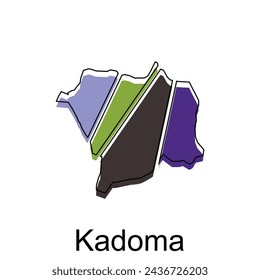 Kadoma vector world map City illustration. Isolated on white background, for business