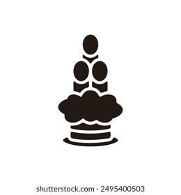 Kadomatsu icon. Flat silhouette version.