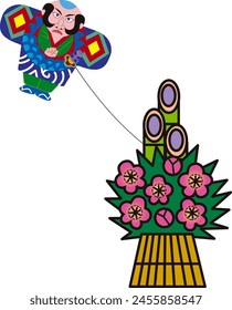 Kadomatsu and Yakko kites, traditional Japanese New Year events