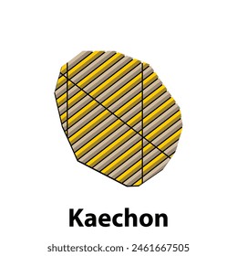 Kaechon City of North Korea map vector illustration, vector template with outline graphic sketch design