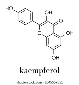 Kaempferol Antioxidant Molecule. Skeletal Formula.