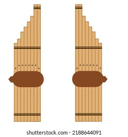 Kaen or Lao Reed Mouthorgan.Thai musical instruments.Bamboo mouthorgan.Northeastern thailand.Sign, symbol, icon or logo isolated.Flat design.Clipart.Cartoon vector illustration.Graphic.