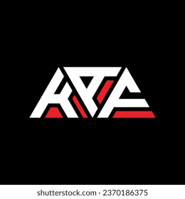 Conception du logo de la lettre triangulaire KAF en forme de triangle. monogramme de création du logo du triangle KAF. Modèle de logo vectoriel triangle KAF avec couleur rouge. Logo triangulaire KAF Design simple, élégant et luxueux.