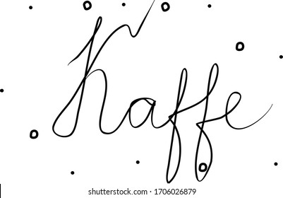 Kaffe phrase handwritten with a calligraphy brush. Coffee in swedish. Modern brush calligraphy. Isolated word black