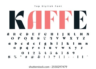Kaffe Stijlvol alfabet display vector lettertype en Mooi luxe lettertype