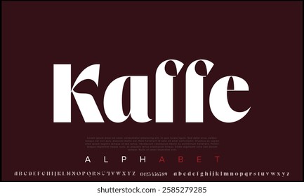 Kaffe vector font alphabet with numbers