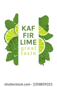 Kaffir lime or bergamot web banner. Horizontal flyer or screen for promotion.